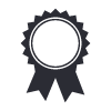 Black ribbon award icon.