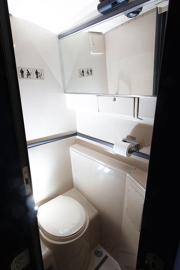 tour bus have bathroom