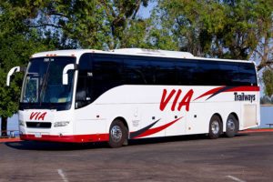 Via Trailways coach bus.